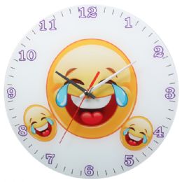 24 Wholesale Glass Emoji Wall Clock