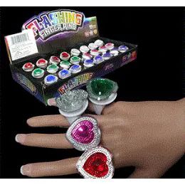 240 Pieces Flashing Jumbo Heart Rings - Party Favors
