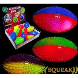 144 Wholesale Flashing Spiky Footballs With Squeakers.