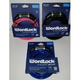 24 of 6' Long Wordlock CablE-Bike Lock With Letters
