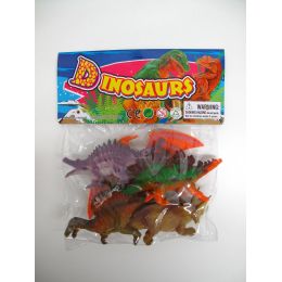 48 Wholesale 6" 5pc Toy Dinosaur Set In Poly Bag W/header