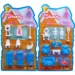 96 Wholesale 10pc Mini Furniture Playset In Blister Card