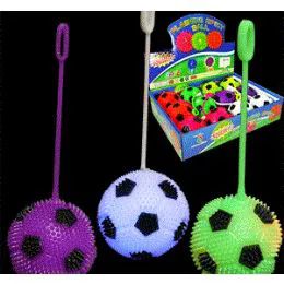 192 Wholesale Flashing Soccer Puffer YO-Yo Balls W/ Squeakers.