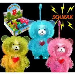 192 Wholesale Flashing Heart Bear Puffer YO-Yo Balls W/squeakers.