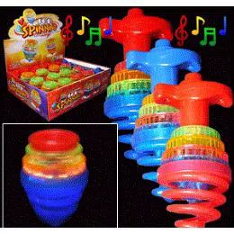 192 Pieces Flashing Spinner Tops W/music. - Light Up Toys