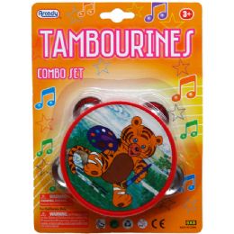 144 Wholesale 4" Tambourine In Blister Card, Four Assorted