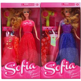 48 Pieces 12" Sofia Doll W/2xtra Outfits&accss In Window Box, Assorted - Dolls