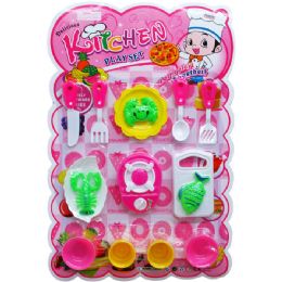 24 Wholesale 15pc Kitchen Play Set In Blister Card