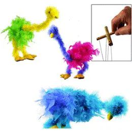 24 Wholesale Feathery Bird Marionettes.