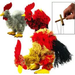 48 Wholesale Rooster Marionettes.