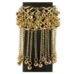 12 Pieces Gold Armband With Bells. - Costumes & Accessories