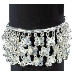 12 Pieces Jingly Armband With Bells - Silver. - Costumes & Accessories