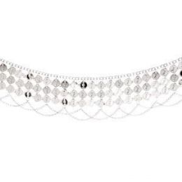 12 Pieces Belly Dance 3 Layer Coin Belt - Silver - Costumes & Accessories