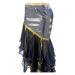 12 Wholesale Belly Dance PeeK-A-Boo Skirt - Silver.