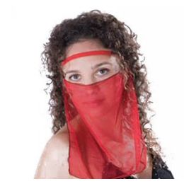 12 Pieces Red Face Veils - Costumes & Accessories