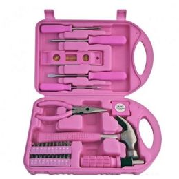 24 Pieces 30 Piece Pink Tool Sets - Tool Sets