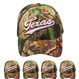 24 Pieces Hunting Cap Camo (texas) Velcro Adjustable - Hunting Caps