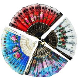 240 of Embroidered Sequined Floral Folding Hand Fans