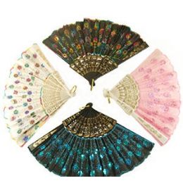 240 of Embroidered Sequined Folding Hand Fans