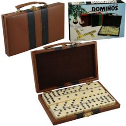 24 Wholesale 28 Piece DoublE-Six Dominoes W/carry Case