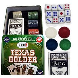 12 Pieces Texas Hold'em Poker Sets. - Playing Cards, Dice & Poker