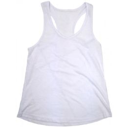 48 Pieces Ladies White Racer Back Tank Tops - Womens Active Wear