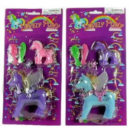 48 Pieces Lovely Pony Unicorn Playset - Girls Toys