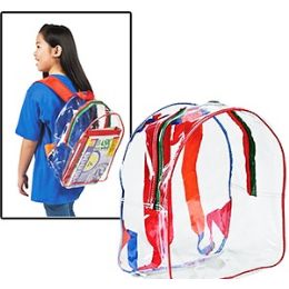 24 Pieces Clear Vinyl Backpacks. - Clear Backpacks