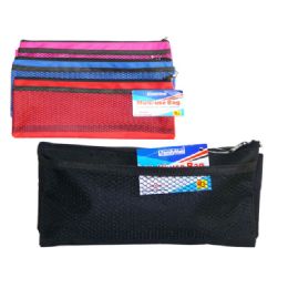 144 Wholesale Pencil Pocket Bag W/mesh Pocket