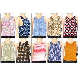 72 Wholesale Womans Sleeveless Tops Assorted Prints