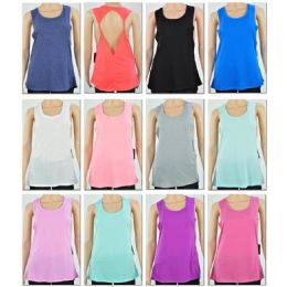 72 Wholesale Womans Fashion Tank Tops With Stylish Back