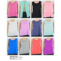 72 Wholesale Womans Fashion Tank Top With Open Strings Back