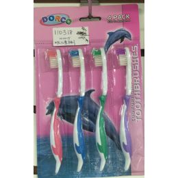 72 Wholesale 4 Pack Kids' Toothbrushes