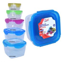24 Wholesale Rainbow Plastic 10 Piece Container Set Locking Lid