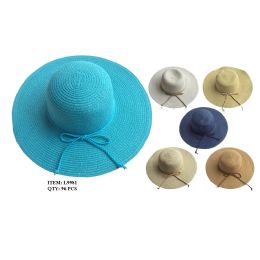 48 Wholesale Womans Sun Hat With Ribbon