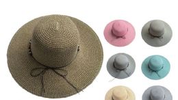 48 Wholesale Womans Sun Hat With Ribbon