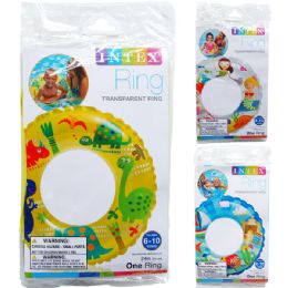 36 Pieces 24" Transparent Rings In Pegable Poly Bag, 3 Asst, 6-10 - Summer Toys