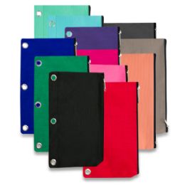 96 Pieces 3 Ring Binder Pencil Case - 12 Colors - Clipboards and Binders