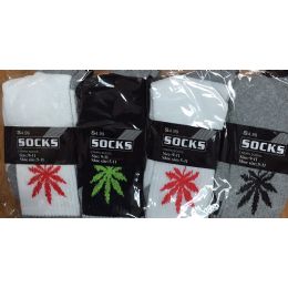 240 Pairs Unisex Marijuana Printed Crew Socks - Womens Crew Sock