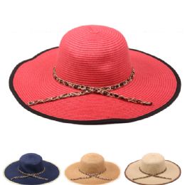 18 Wholesale Womans Floppy Sun Hat (assorted Colors)