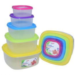 24 Wholesale Rainbow Plastic 10 Piece Container Set