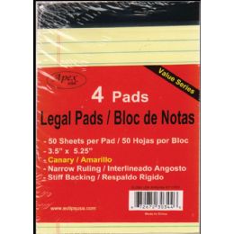 72 Pieces Legal Pads, 3.5"x5.25", 50 Sheets Each, 4 Pk., Canary - Sketch, Tracing, Drawing & Doodle Pads