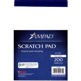 48 Pieces Ampad Scratch Pad 4x6 - 200 Sheets - White - Sketch, Tracing, Drawing & Doodle Pads