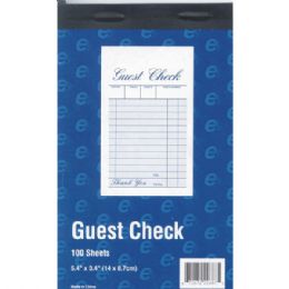 72 Bulk Guest Check Book - 5.4" X 3.4" - 100 Sheets