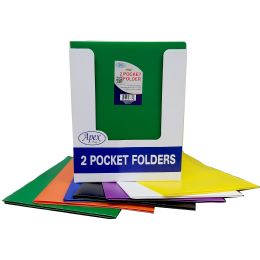 48 Wholesale 2 Pocket Poly Folders In Assorted Colors