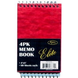 48 Pieces Elite Memo Books, 3"x5", 60 Sheets Each, 4 Pk. - Dry Erase