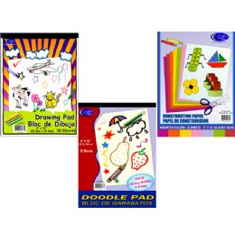 36 Wholesale Assorted Art Pads 9x12 Construction Paper Doodle Pad & Drawing Pad