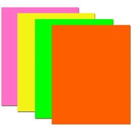 100 Pieces Neon Poster Board, 22x28, Asst. Colors - Poster & Foam Boards