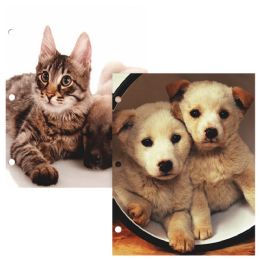 48 Pieces 2 Pocket Folders Assorted Designs Cats & Dogs - Folders and Report Covers