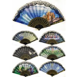 72 Pieces Hand Fan With Religious Christian Theme Assorted Print - Home Decor